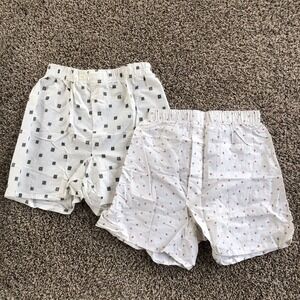 Lot of 2 Vintage 50s Macys Kempton Boxer Shorts Size 32 100% Cotton Sanforized